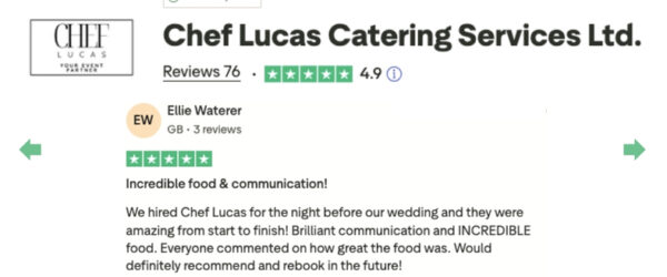 Chef Lucas Catering Services Trust Pilot Reviews 2
