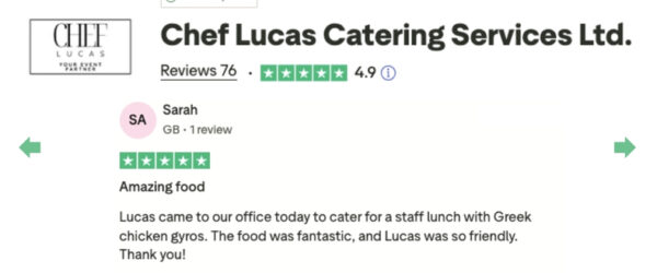 Chef Lucas Catering Services Trust Pilot Reviews 3