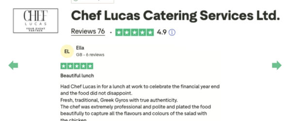 Chef Lucas Catering Services Trust Pilot Reviews 6