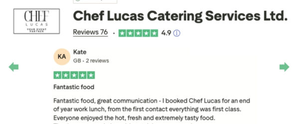 Chef Lucas Catering Services Trust Pilot Reviews 7