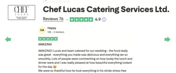 Chef Lucas Catering Services Trust Pilot Reviews 8